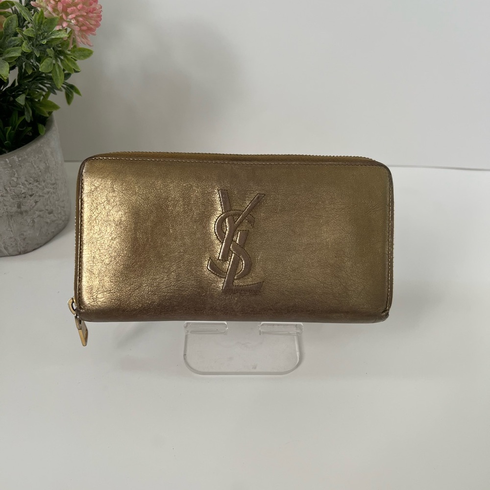 Yves Saint Laurent Gold Leather Wallet